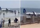 Avión con 55 personas cae al despegar y se accidenta en una playa