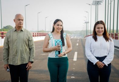 Indira Vizcaíno y titular de SICT inauguraron Arco Sur de Colima en enlace con Presidenta Claudia Sheinbaum