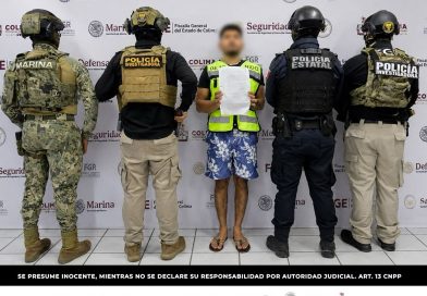 Marina, SSPC y FGE detienen en Colima a José Alfredo «N»  «El Pirul» presunto sicario del Cartel de Los Mezcales