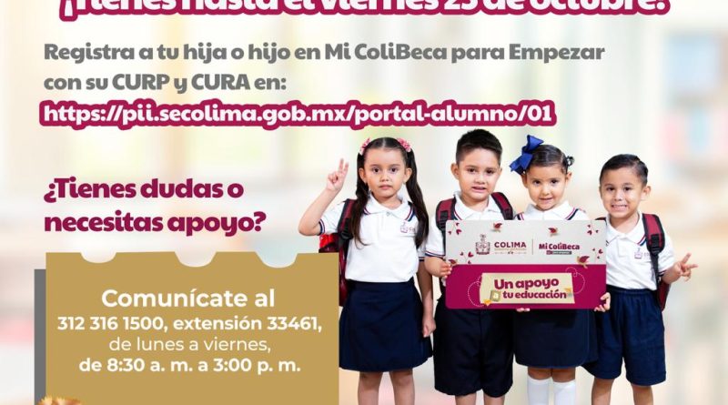 Indira Vizcaíno amplía hasta el 23 de octubre  plazo para registrará niñas y niños de preescolar a Mi ColiBeca para Empezar