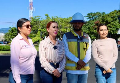 Supervisa Tey pavimentación del nodo vial en la Glorieta de Diosa del Agua